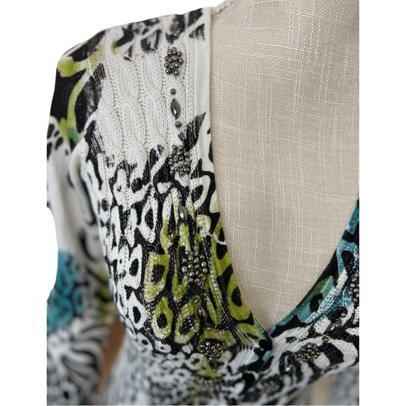 Alberto Makali Colorful Animal Print Cardigan Sweater - Picture 6 of 10